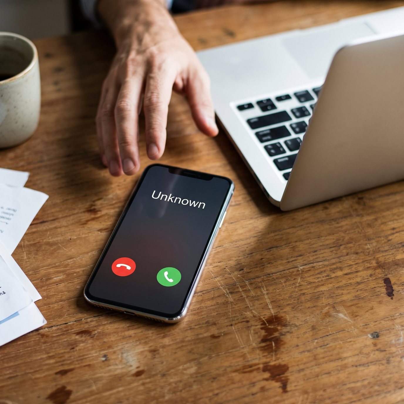 An incoming sales call being ignored