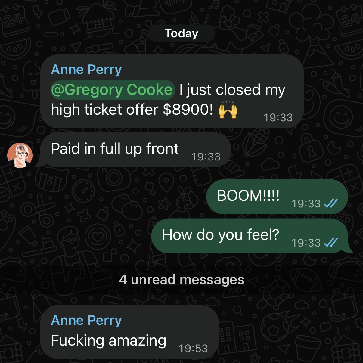 Anne Perry: I just closed my high ticket offer $8900
