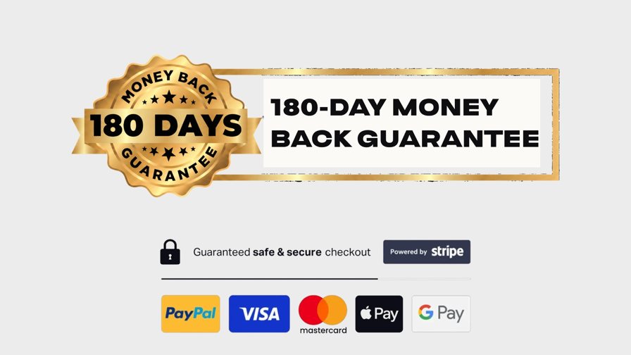 180-day guarantee and secure checkout