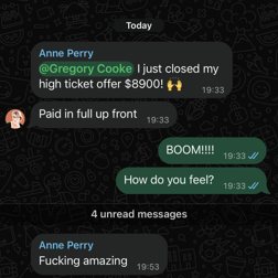 Anne Perry closes an $8,900 high ticket offer