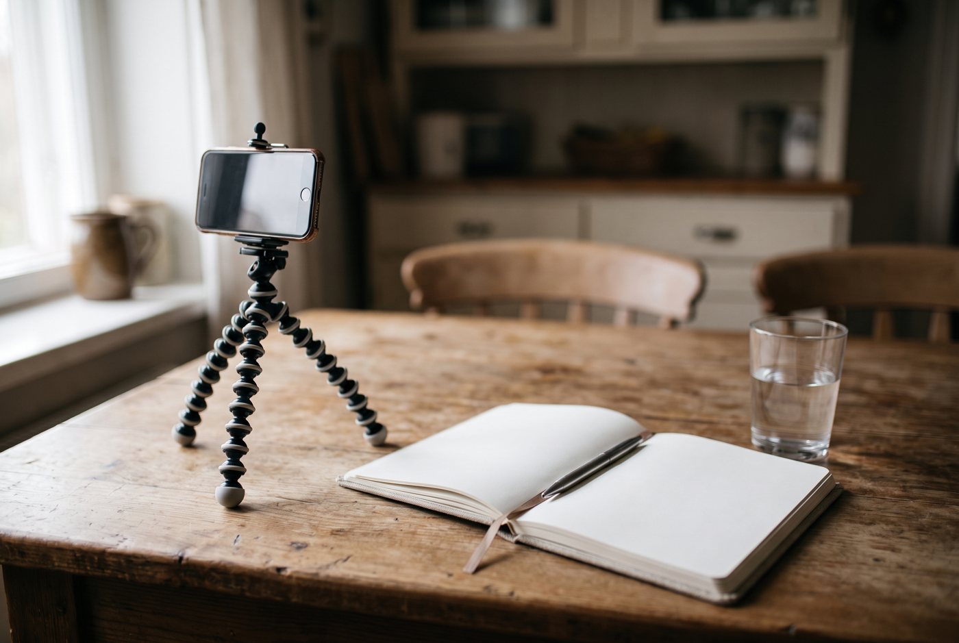 A phone, a window and a list of questions are enough for most weeks of founder content.
