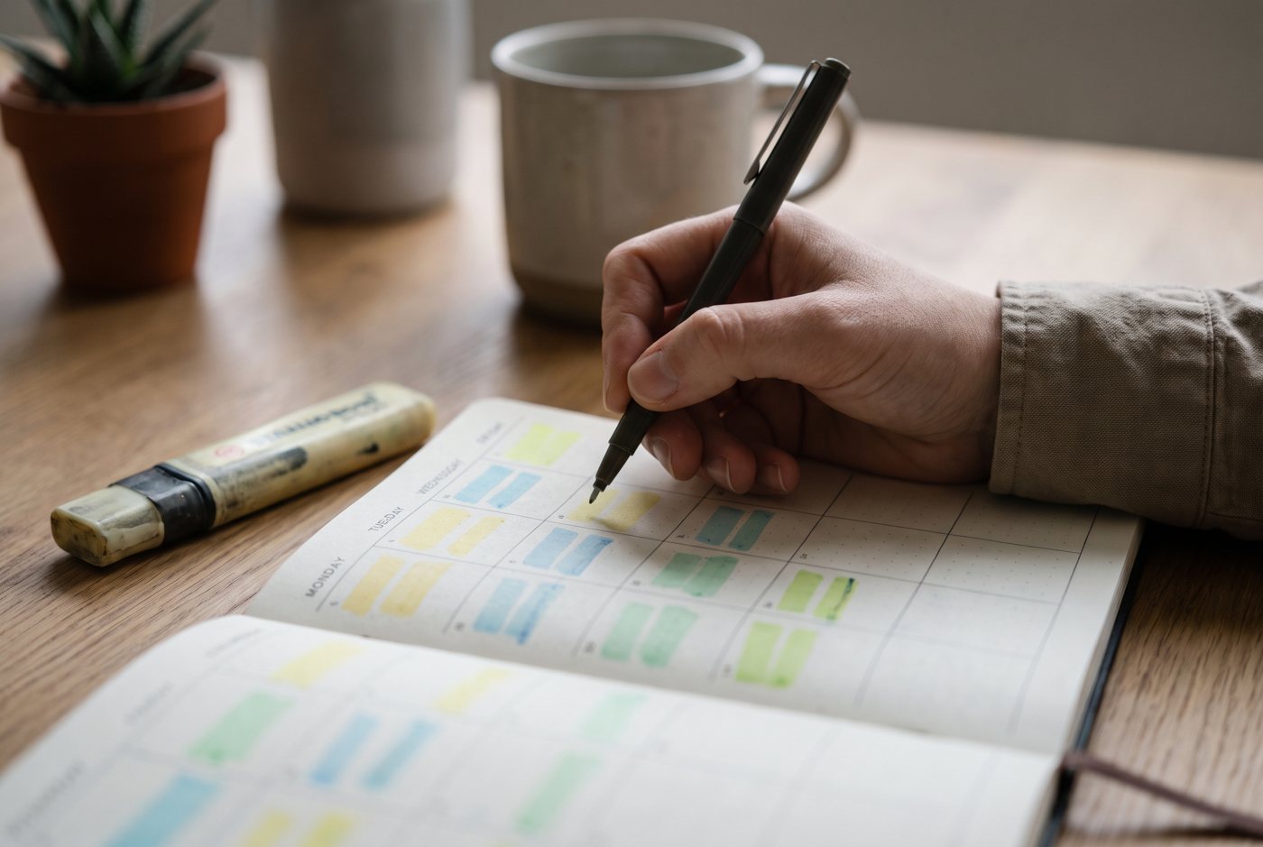 A one week time log is the simplest way to see what can leave your desk first.