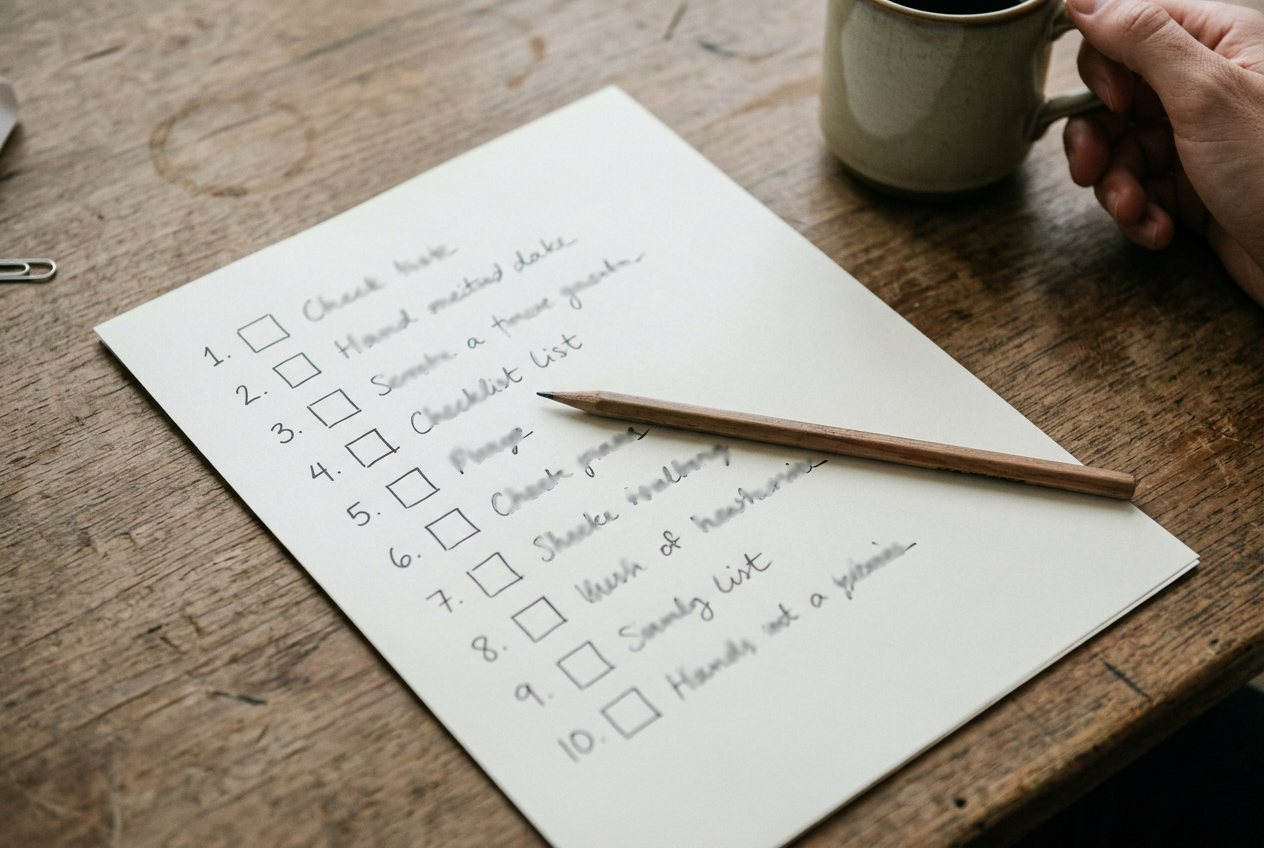 A usable procedure fits on one page, with one action per line.
