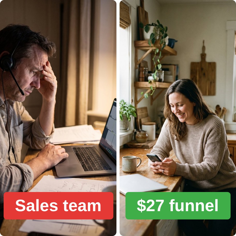 Sales team stress vs $27 front door