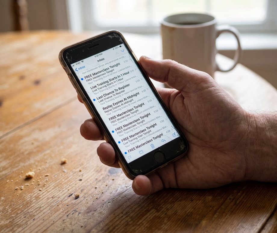 An inbox full of webinar invites